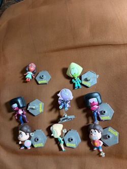 Steven Universe Original Minis Series 1 Complete Set 8 Zag Toys Figures Stands