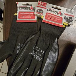**2pr. Corestar nitrile coated M/8 multifunctional gloves latex free grip palms