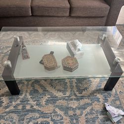 Glass Coffee Table W 2 Side Tables