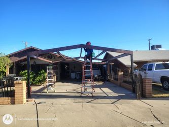 Metal shades"  all metal flame its complity welding  with 4"x4"  x 3/16 of the   thickness of the post 100% hand made.