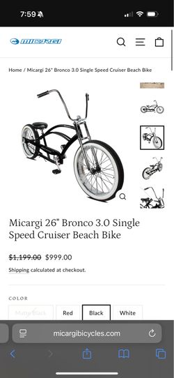 Micargi 26" Bronco 3.0 Single Speed Cruiser Beach Bike