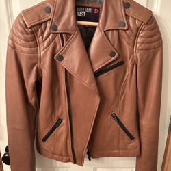 William Rast Leather Moto Jacket - Size M 