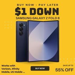 📱 Galaxy Z Fold 6 7.6" (Verizon, Pre-Owned) – $749 or $1 Down! Save 55% + Warranty ✅