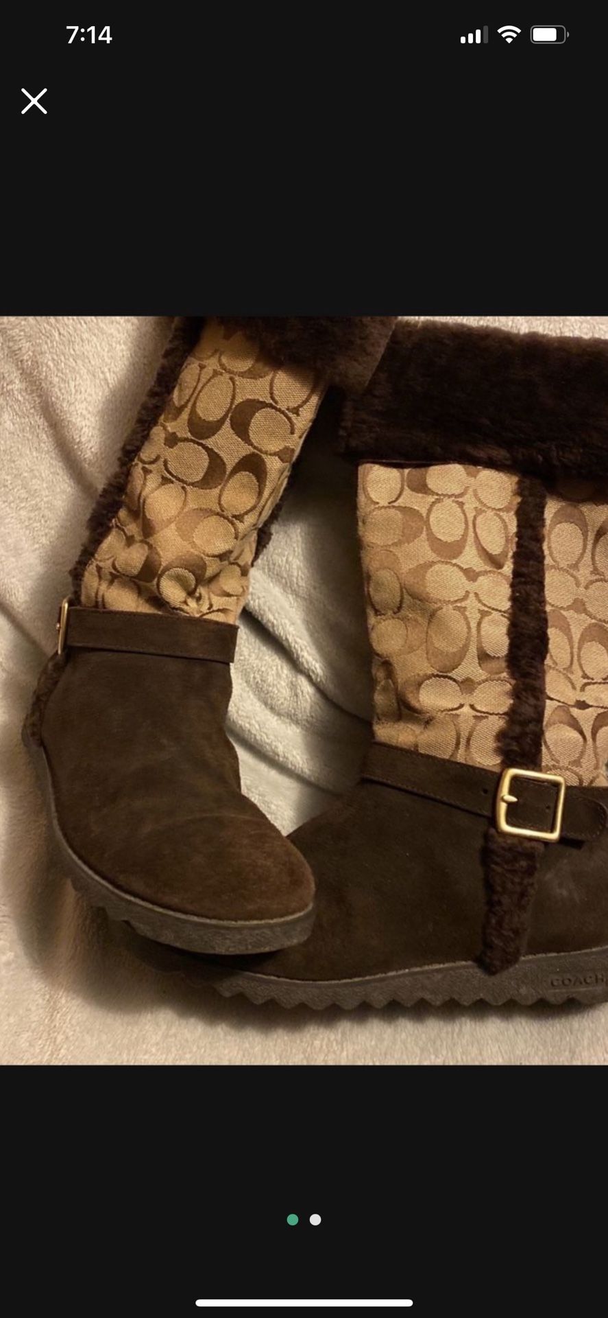 Women And Youth Winter Boots Coach Size 9.5🦋