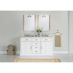60 Inch Double Sink Vanity With Quartz Top