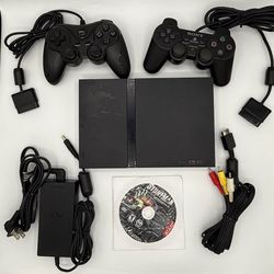 Sony PlayStation 2 PS2 Slim SCPH-75001 Console Bundle Complete W/ Game, Tested