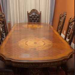 Solid Wood Dining Table and Chairs 