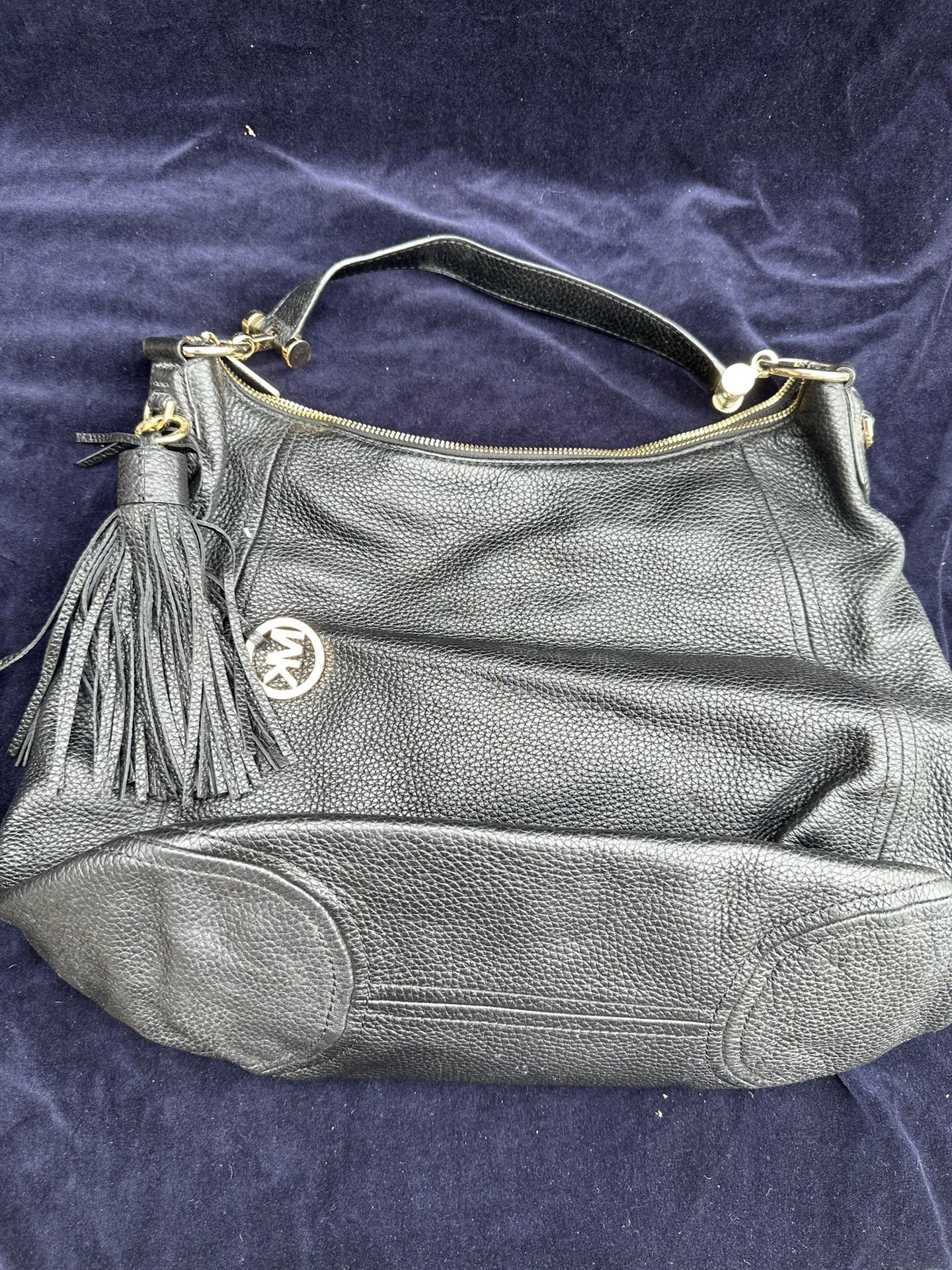 Michael Kors Black Leather Tote Tassel Like New