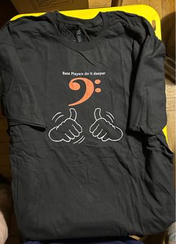 Hanes Black Tee Shirt - Bass Player