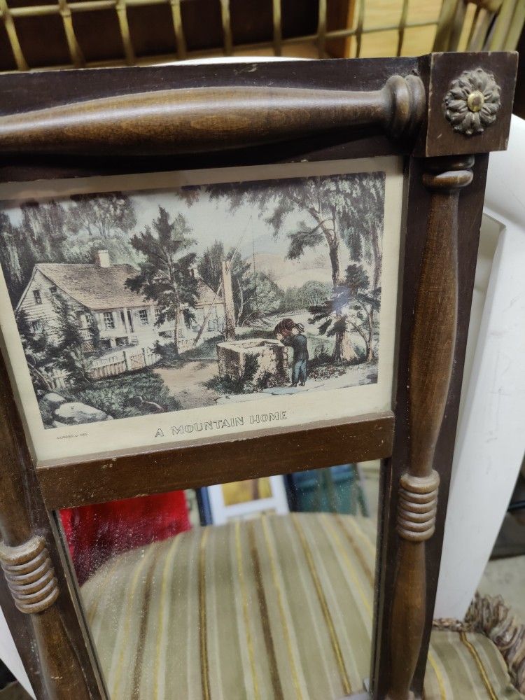 Antique Mirror And Winter Scene