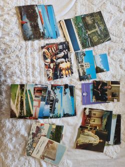 75 vintage postcards-all unused