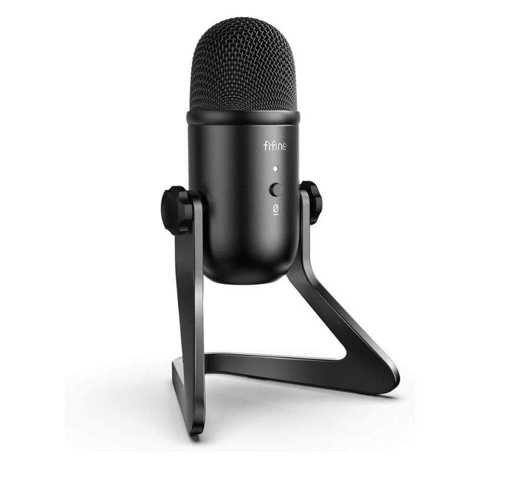 FIFINE USB Podcast Condenser Gaming Microphone for Recording, Streaming, & PC
