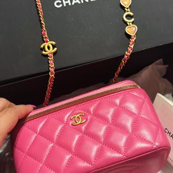 Chanel Pink Quilted Vanity Bag
