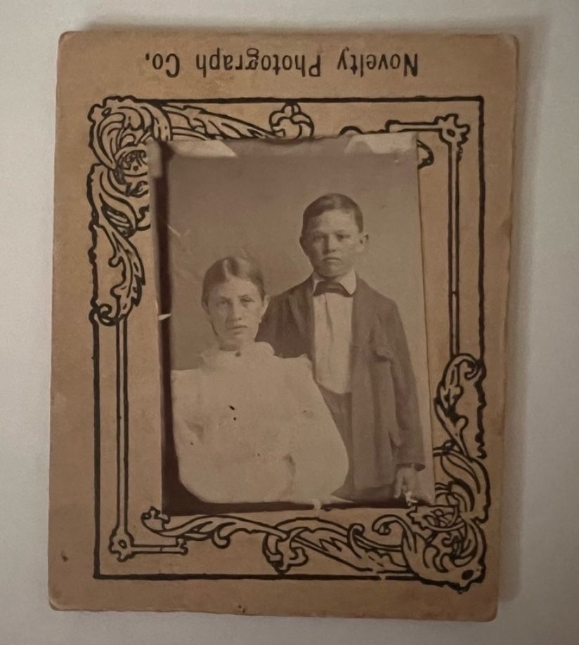 ANTIQUE Cabinet Card Photo Preteen Victorian Dress Novelty Photograph Company