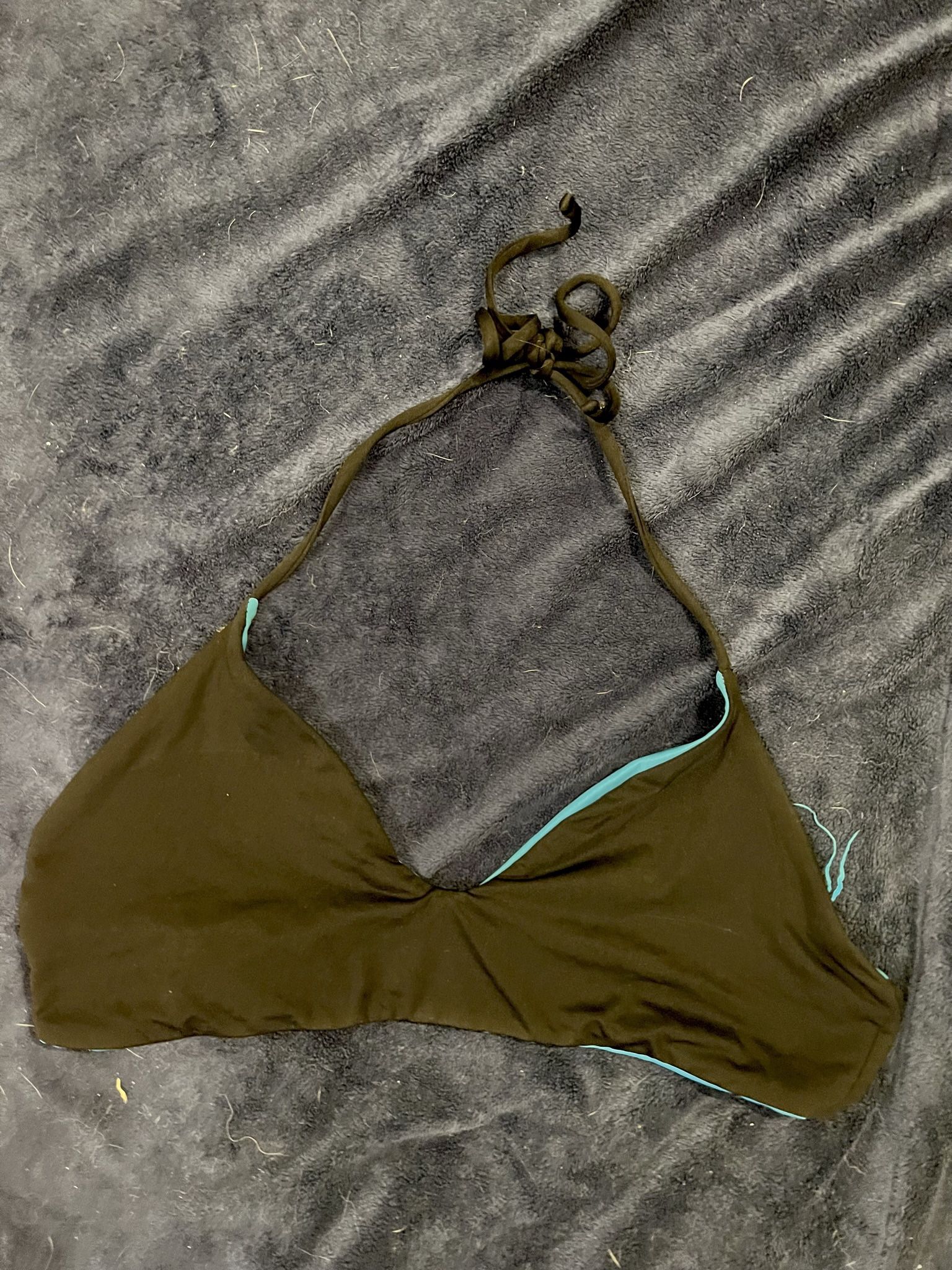 Reversible Blue/Black Bikini Top