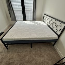 Kings-Size Bed Frame & Mattress – Like New