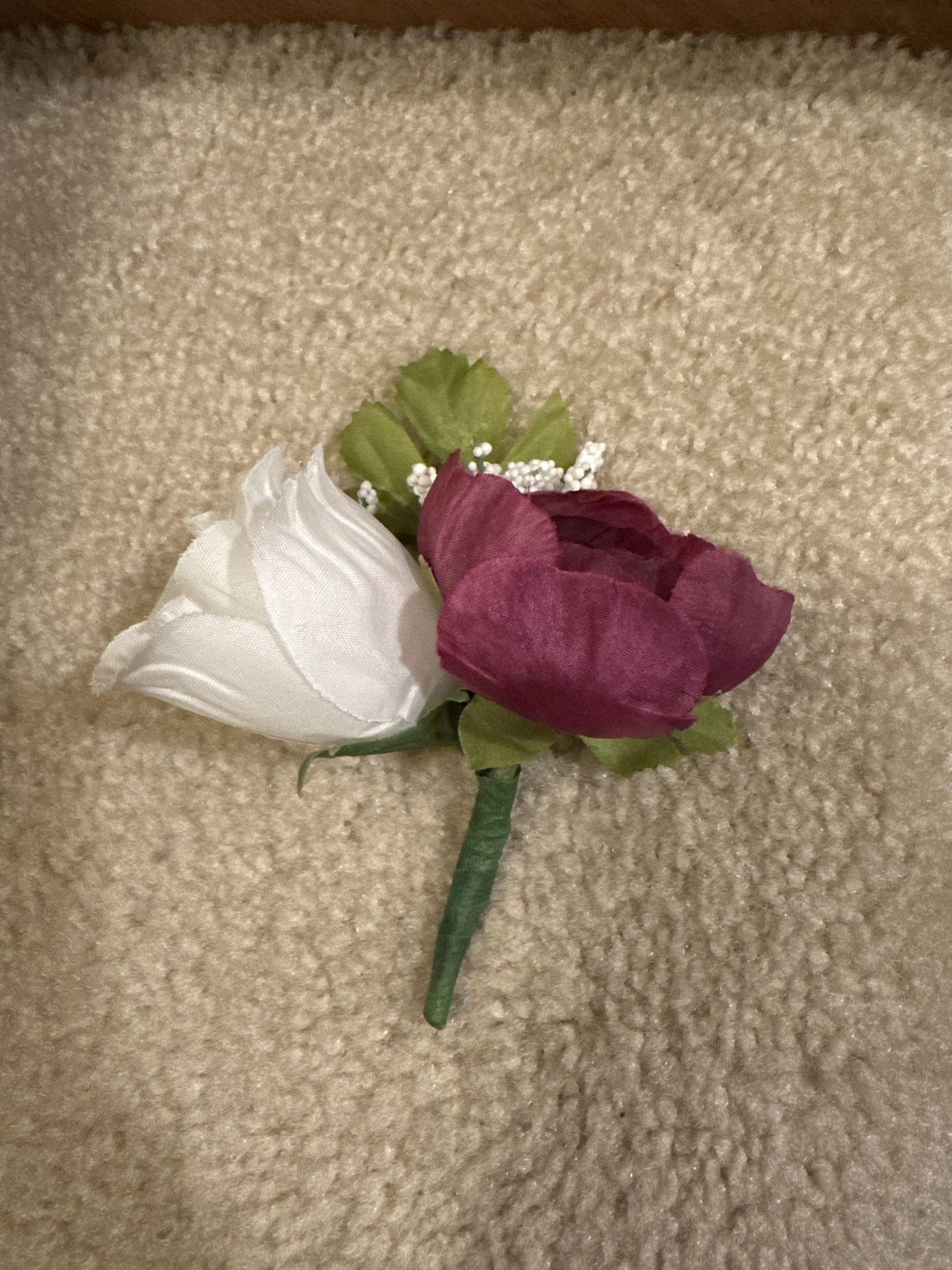 Silk Flower Boutonniere $3