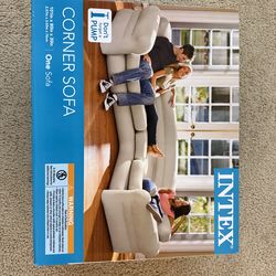 Intex Inflatable Corner Living Room Neutral Sectional Sofa