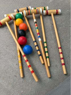 Vintage wooden croquet set