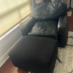 Ashley Leather Chair/ottoman