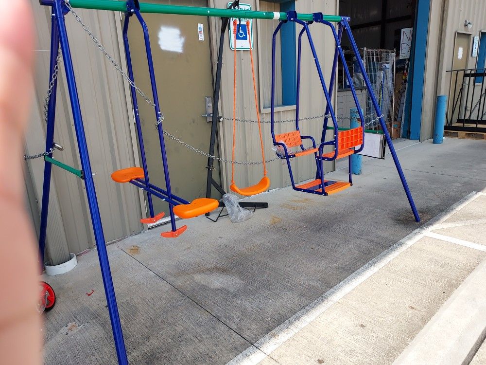 VidaXL Swing Set With 5 Seats Orange 