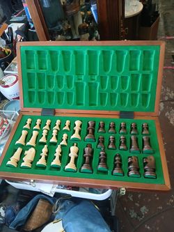 handcrafted wooden chess set