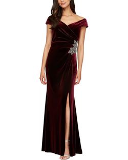 Alex Evenings Burgundy Holiday Dress Size 12