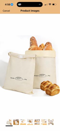 2 Pack Beeswax Bread Bags for Sourdough Homemade Bread, XL Reusable Bread Storage Bag, Organic Waxed Line and Linen Fabric Bread Bag for Home Bakers, 