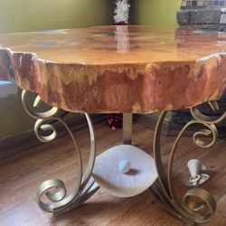 wood and epoxy table