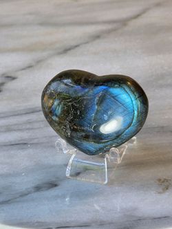 2" Approximately Labradorite Heart Quartz Crystal