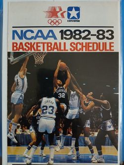 Rare 1982-83 NCAA Basketball Schedule Booklet – Michael Jordan UNC – Vintage Converse Promo