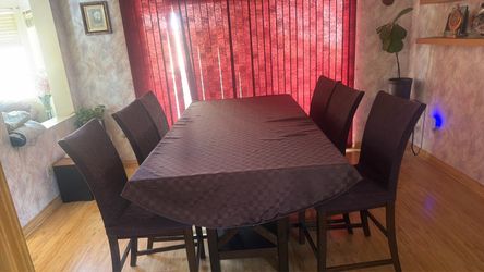 Dining table 6 chair wood