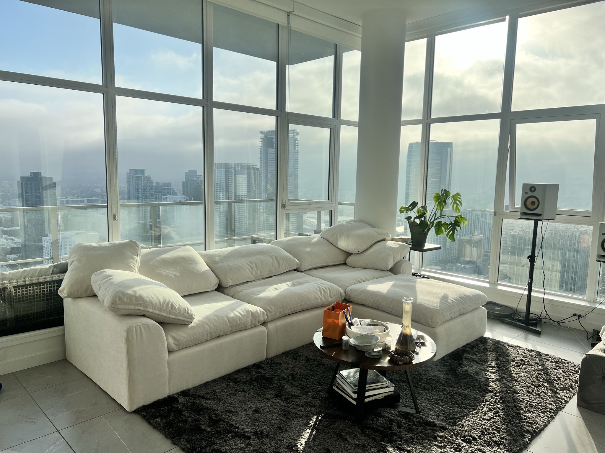 White Modular Sectional Sofa 4pc Set - Free Delivery ✅ Cloud Sofa -