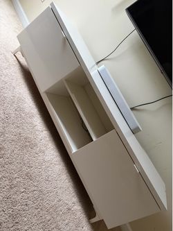 TV table white gloss