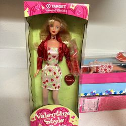 Valentine Style Barbie doll, a Target Special Edition from 1998 by Mattel.  The model number is 20465.  It is a collectible fashion doll made of plast
