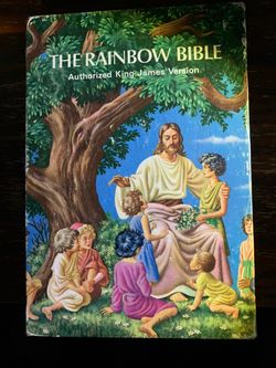 Vintage "The Rainbow Bible" Children's King James Version (With Original Box)