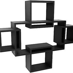 Trusted Decor Wall Shelves Set of 5 Solid Wood Floating Wall Mounted