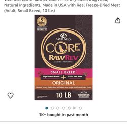 Wellness CORE RawRev Grain-Free Dry Small Dog Food, Natural Ingredients, Made in USA with Real Freeze-Dried Meat (Adult, Small Breed, 10 lbs) $30