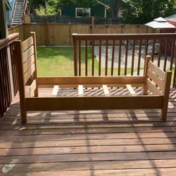 Handcrafted twin size, cherry wood bed frame!