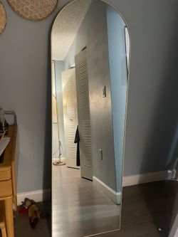 Full Length Arched Floor Mirror Gold Frame