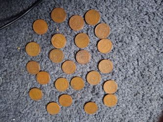 24 wheat pennies & 1 penny there are colors silver & copper mixed making it a great find