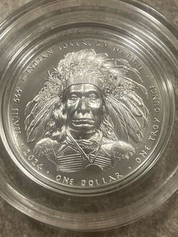 2024 Native American Chief Series Red Cloud 1oz Silver Burnish Satin Surface