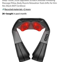 Nekteck Shiatsu Neck Massager with Heat for Pain Relief Deep Tissue, 2026 Upgraded 3D Back Shoulder Kneading Massage Pillow, Body Muscle Relaxation To