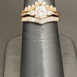 14kt Rose Gold Natural Diamond Wedding Set 