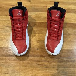 Air Jordan 12 Retro - White/Gym Red/GreyBlanc