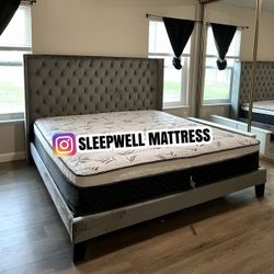 NEW KING BED FRAME WITH MATTRESS 