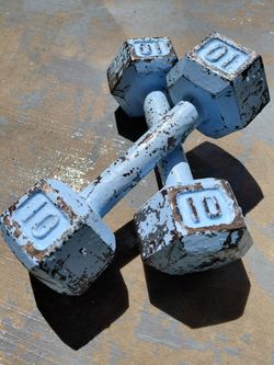 Pair of 10lb Hex Dumbbells