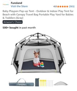 NEW FUNSLAND BABY PLAYPEN/ POP UP TENT.