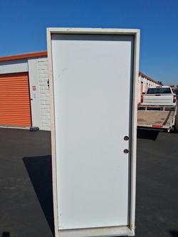 White Exterior/Interior Door with Frame