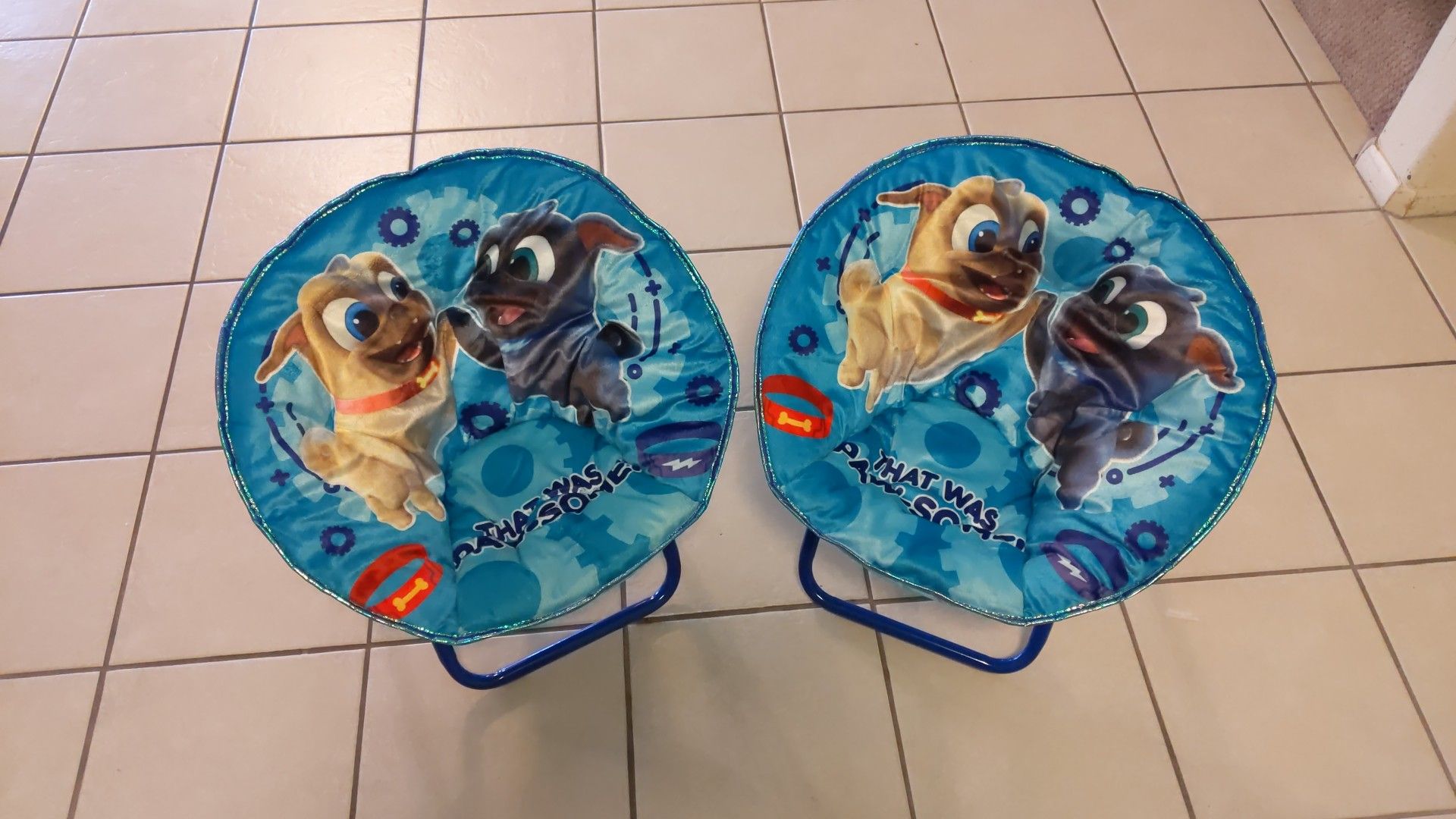 Toddler Folding Saucer Chairs - Puppy Dog Pals x2